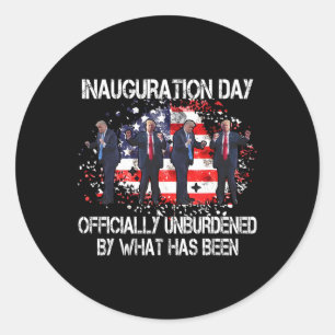 Inauguration 2025 Officially Unburdened Trump 47th Classic Round Sticker