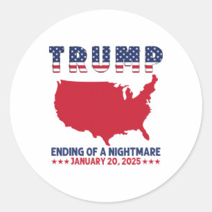 Inauguration 2025 Trump Elections End Of An A Scar Classic Round Sticker