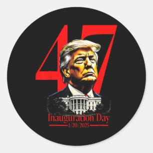 Inauguration Day 2025 Donald Trump 47th President Classic Round Sticker