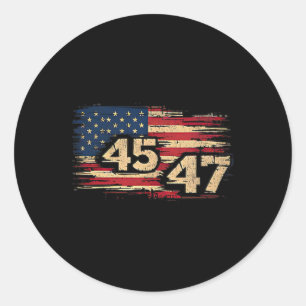 Inauguration Day 2025donald Trump Sweater Usa Flag Classic Round Sticker
