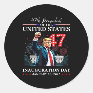 Inauguration Day 25 47 President Of The States Don Classic Round Sticker
