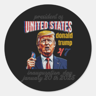 Inauguration Day Donald Trump Classic Round Sticker