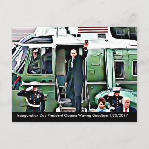 Inauguration Day President Obama & Donald Trump Postcard