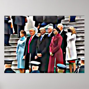 Inauguration Day President Obama & Donald Trump Poster