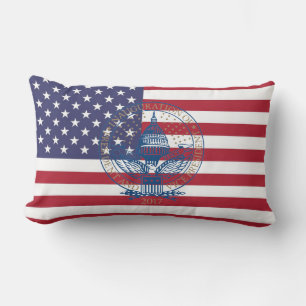 Inauguration Donald Trump Logo American Flag USA Lumbar Cushion