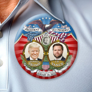 Inauguration Victory - Donald Trump JD Vance 7.5 Cm Round Badge