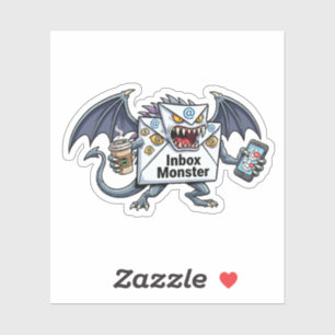 Inbox Monster Email Overload Funny Graphic