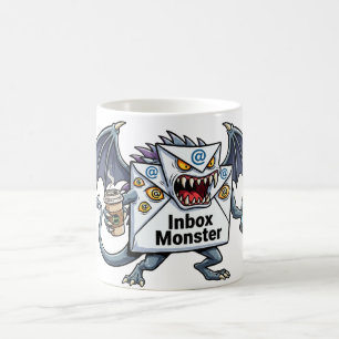Inbox Monster Email Overload Funny Graphic Coffee Mug