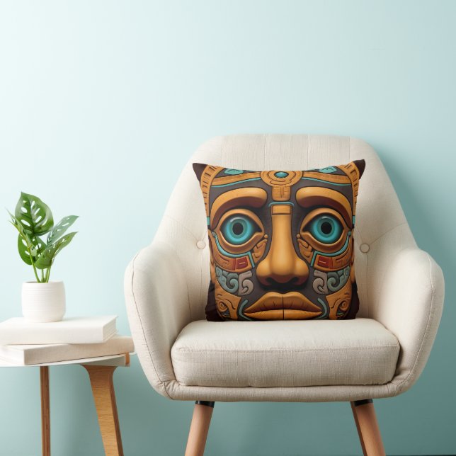Inca Cross Pattern reds and yellows Cushion (Chair)