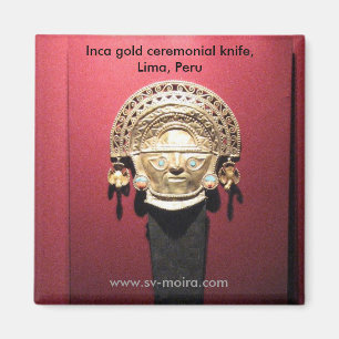 Inca gold ceremonial knife (Tumi),  Lima, Peru Magnet