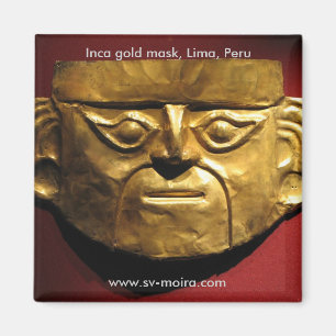 Inca gold mask, Lima, Peru Magnet