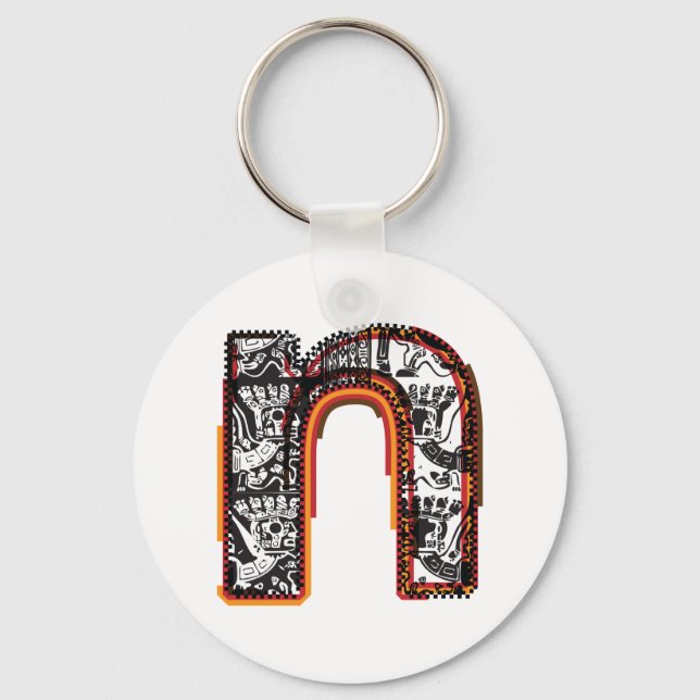 Inca Letter N Artistic Lettering Keychain (Front)