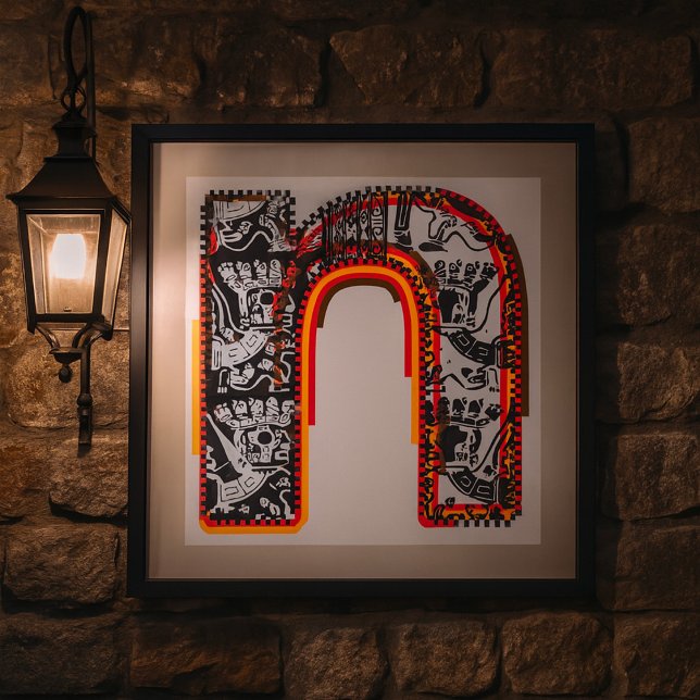 Inca Letter N Artistic Lettering Poster (Creator Uploaded)