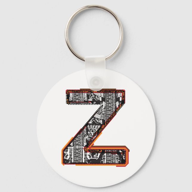 Inca Letter Z Artistic Font Keychain (Front)
