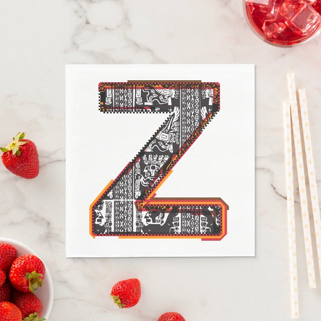 Inca Letter Z Artistic Font Napkins (Creator Uploaded)