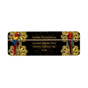 Inca Macaws - Black Gold Return Address Label