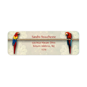 Inca Macaws - Cream Lace Return Address Label