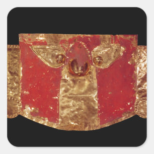 Inca mask square sticker