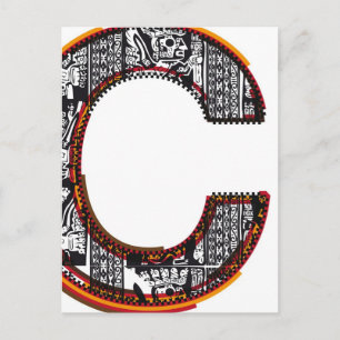 Inca`s font, Letter C Postcard