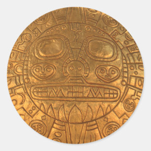 Inca shield classic round sticker