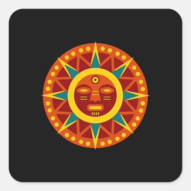 Inca Sun Square Sticker (Front)