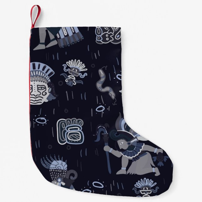 Incan Culture: Seamless Graphic Pattern Small Christmas Stocking (Front)