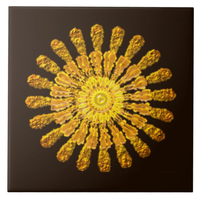 Incan sun god ceramic tile (Front)