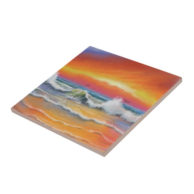 Incandescence - Watercolor Art Ceramic Tile (Side)