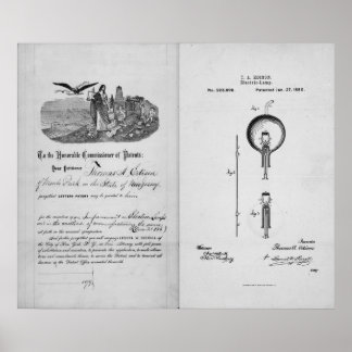 Incandescent Light Bulb by Thomas Edison Patent Poster