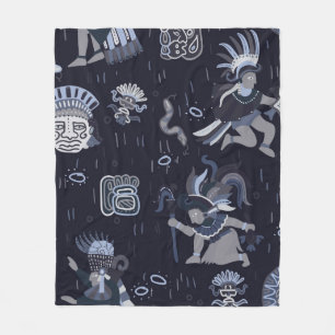 Incas pattern seamless design graphic fleece blanket