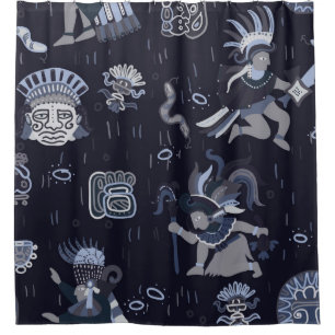 Incas pattern seamless design graphic shower curtain
