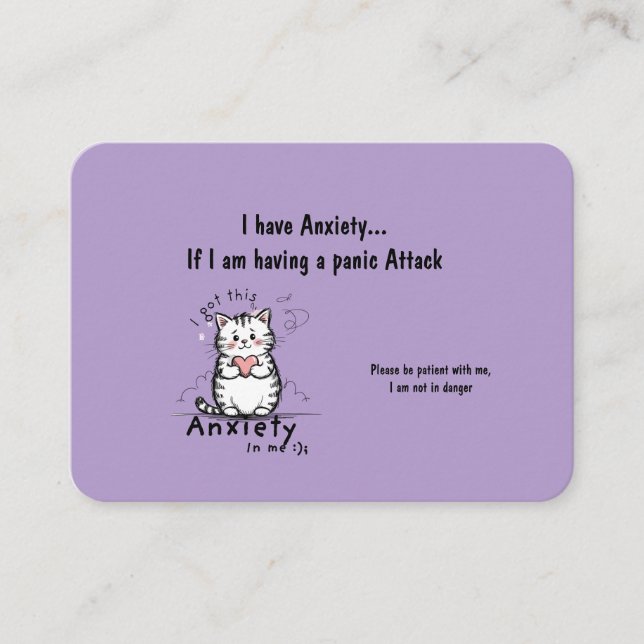 Incase of a Panic Attack Business Card (Front)