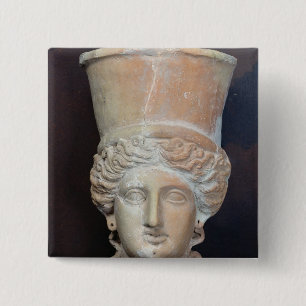 Incense burner of the head of a female 15 cm square badge