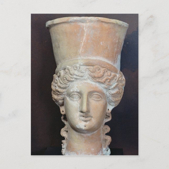 Incense burner of the head of a female postcard (Front)