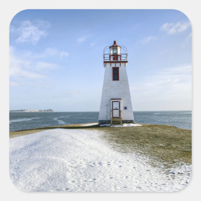 Inch Arran Lighthouse | New Brunswick Square Sticker (Front)