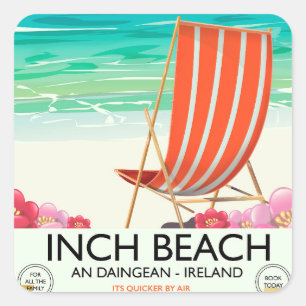 Inch Beach, An Daingean - ireland travel poster Square Sticker