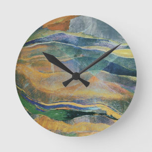 Incidents of Colours and Plains (tempera and penci Round Clock