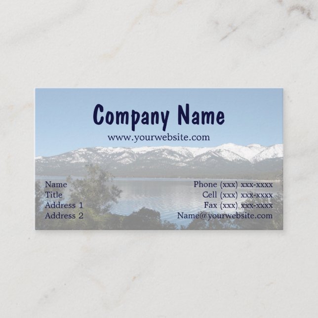Incline Village, North Shore Lake Tahoe Business Card (Front)