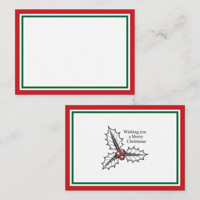 Include A Personal Note with your Christmas Gift Card (Front/Back)