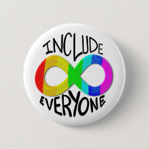 Include Everyone Rainbow Infinity Symbol  6 Cm Round Badge
