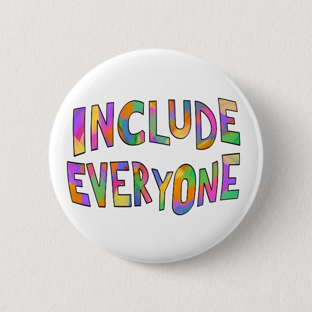 Include Everyone Typography Neurodiversity White 6 Cm Round Badge (Front)