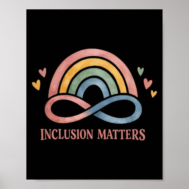 Inclusion Boho Rainbow Infinity Autism Acceptance Poster (Front)