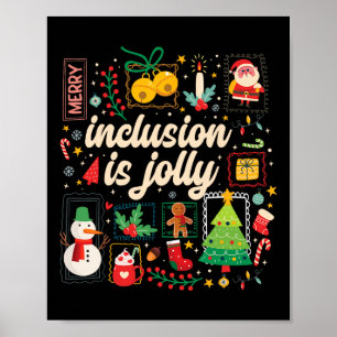 Inclusion Is Jolly Sped Teacher Christmas Stamp St Poster