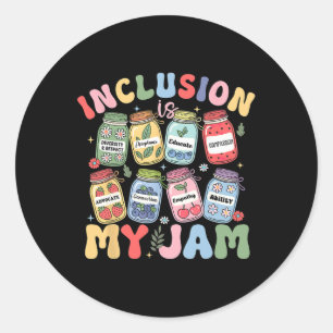 Inclusion Is My Jam Sped Teacher Special Education Classic Round Sticker