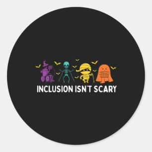 Inclusion Isn't Scary Cute Boo Lovely Ghost Hallow Classic Round Sticker