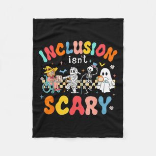Inclusion Isnt Scary Ghost Mummy Halloween Slp Spe Fleece Blanket