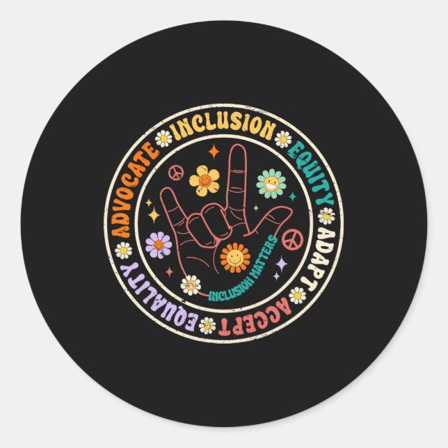 Inclusion Problems Autism Awareness Special Educat Classic Round Sticker (Front)