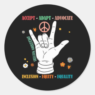 Inclusion Problems Autism Awareness Teacher Inspir Classic Round Sticker