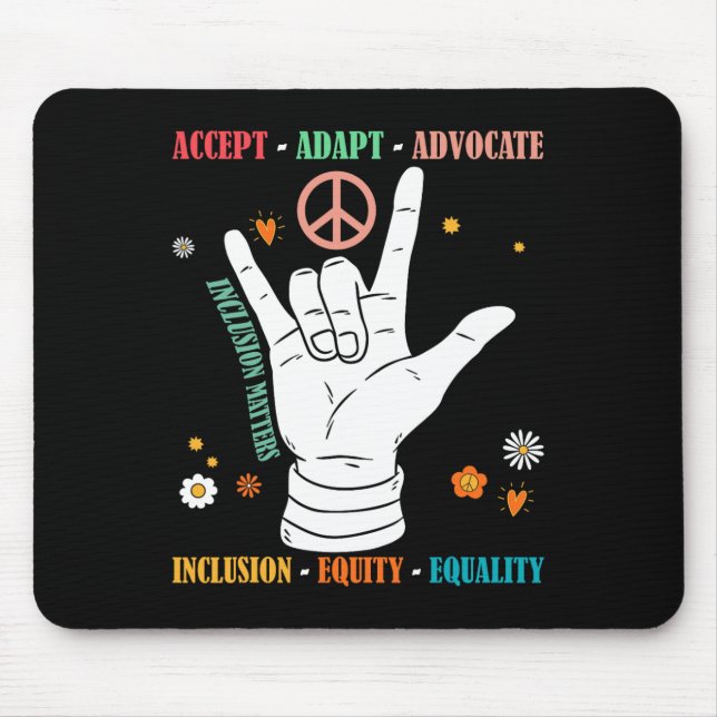 Inclusion Problems Autism Awareness Teacher Inspir Mouse Pad (Front)
