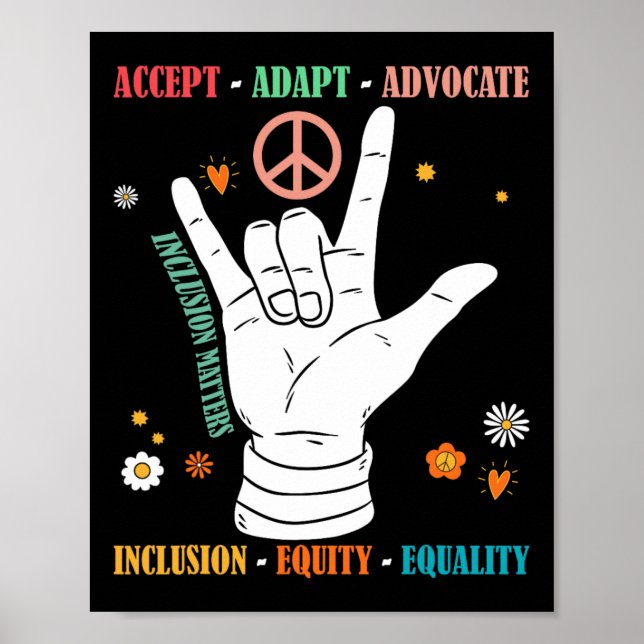 Inclusion Problems Autism Awareness Teacher Inspir Poster (Front)